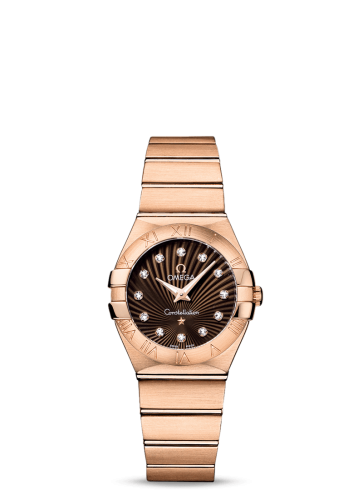 Omega Constellation Quartz 27 Brushed Red Gold / Brown Supernova